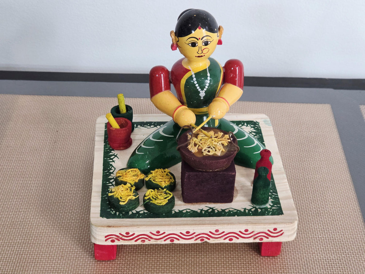 Noodle Maker Lady Doll | Miniature Street Food Stall | Navaratri Golu | Bommala Koluvu Decor