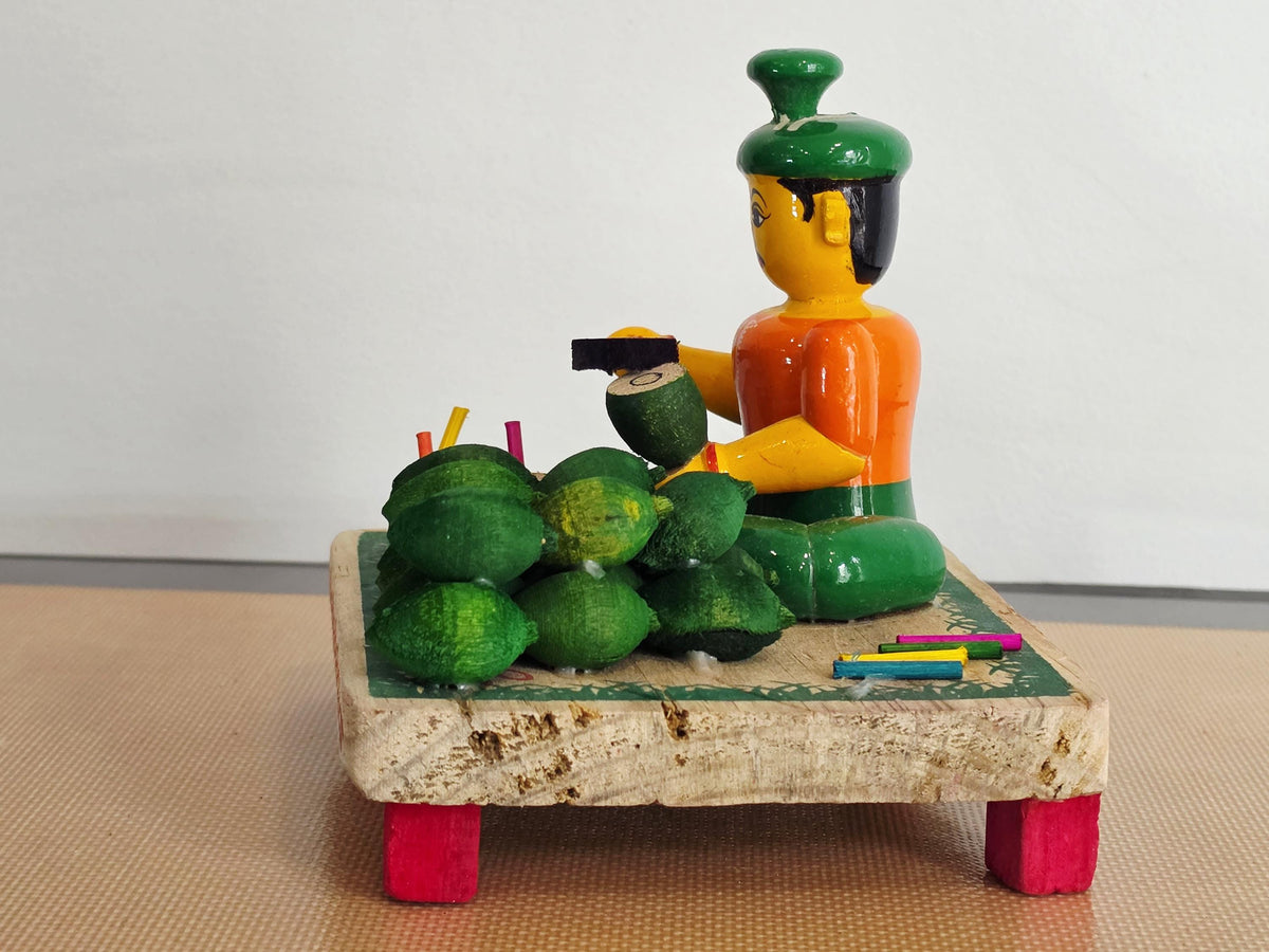 Tender Coconut Seller Doll | Indian Village Figurine | Navaratri Golu | Bommala Koluvu Decor
