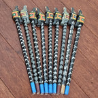 Wooden pencils with painted animal and bird toppers for kids