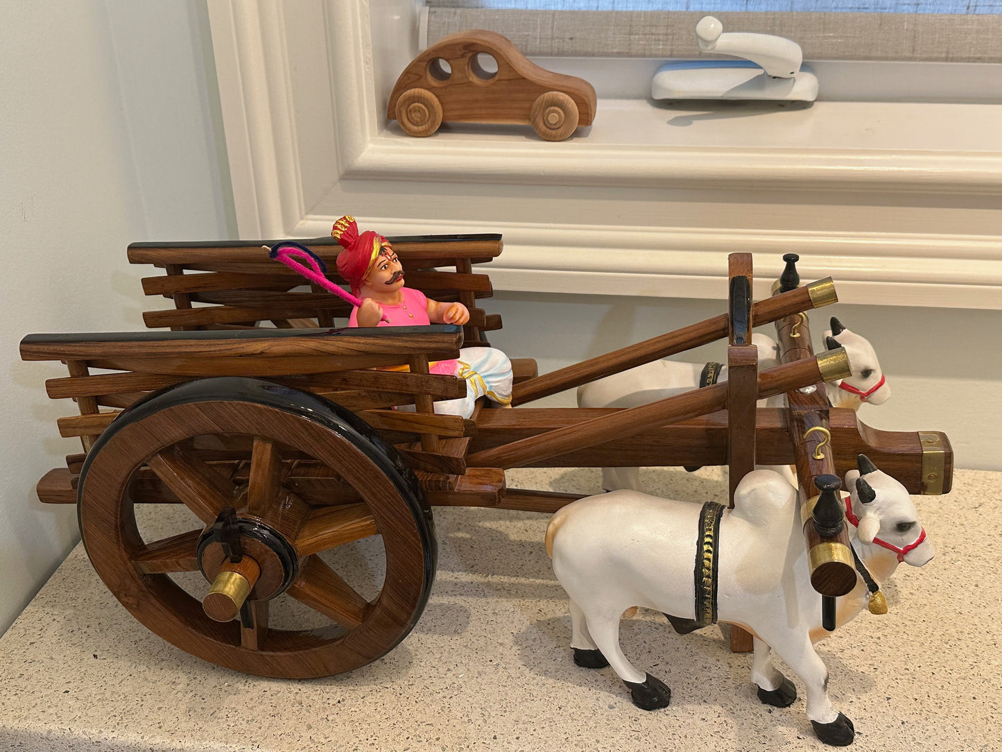 Indian Wooden Bullock Cart model ( 20" x 12" x 10") | ( 15" x 9" x 7") | Home Decor