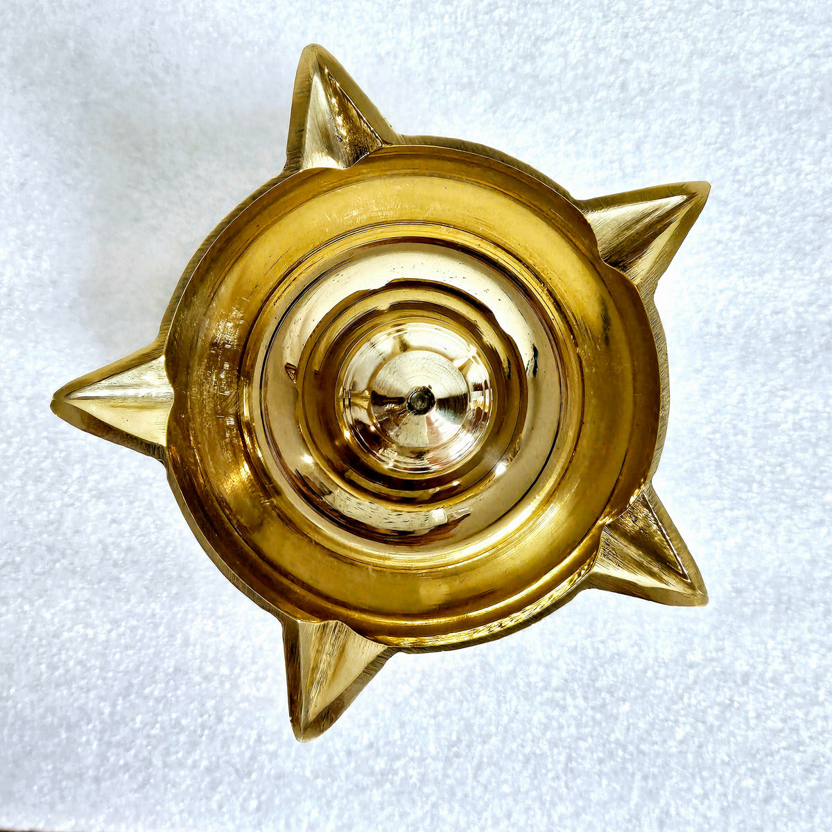 Pair of brass tower oil lamps (deepalu), 13.5 inch