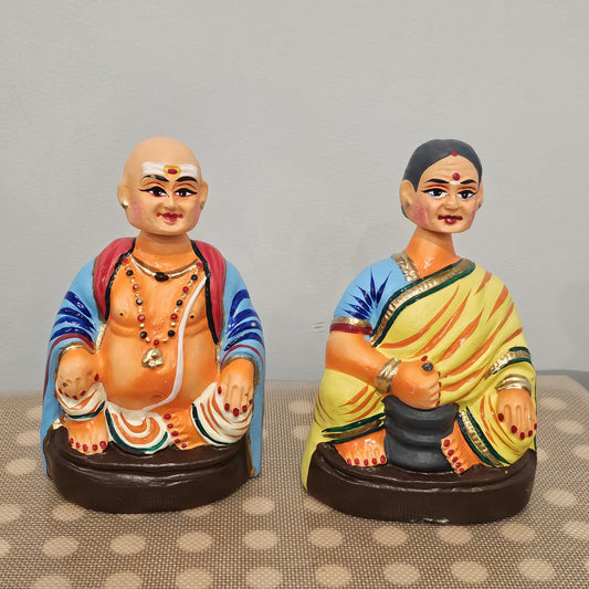 Taata Bamma couple Head nodding/ Bobble Head Toys - Budda Buddi Pair/ Bommala Koluvu/ Navaratri Golu | Home Decor