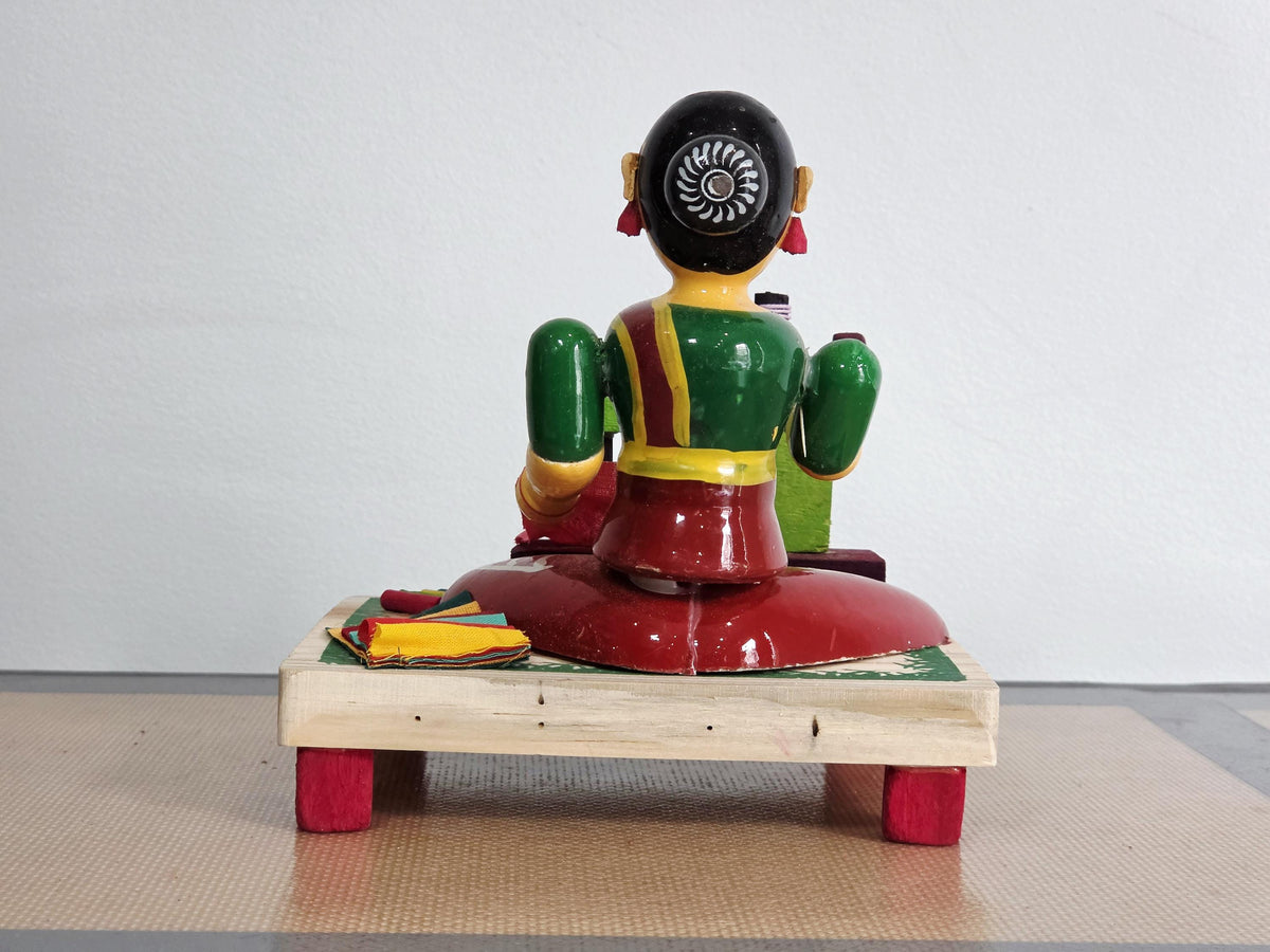 Sewing Lady Doll with Miniature Sewing Machine | Navaratri Golu, Bommala Koluvu Decor | Gift for Sewing Lovers