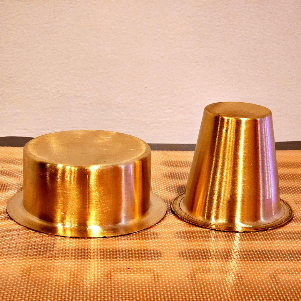 Brass Tea/Filter Coffee Tumbler and Saucer | Set of 4.