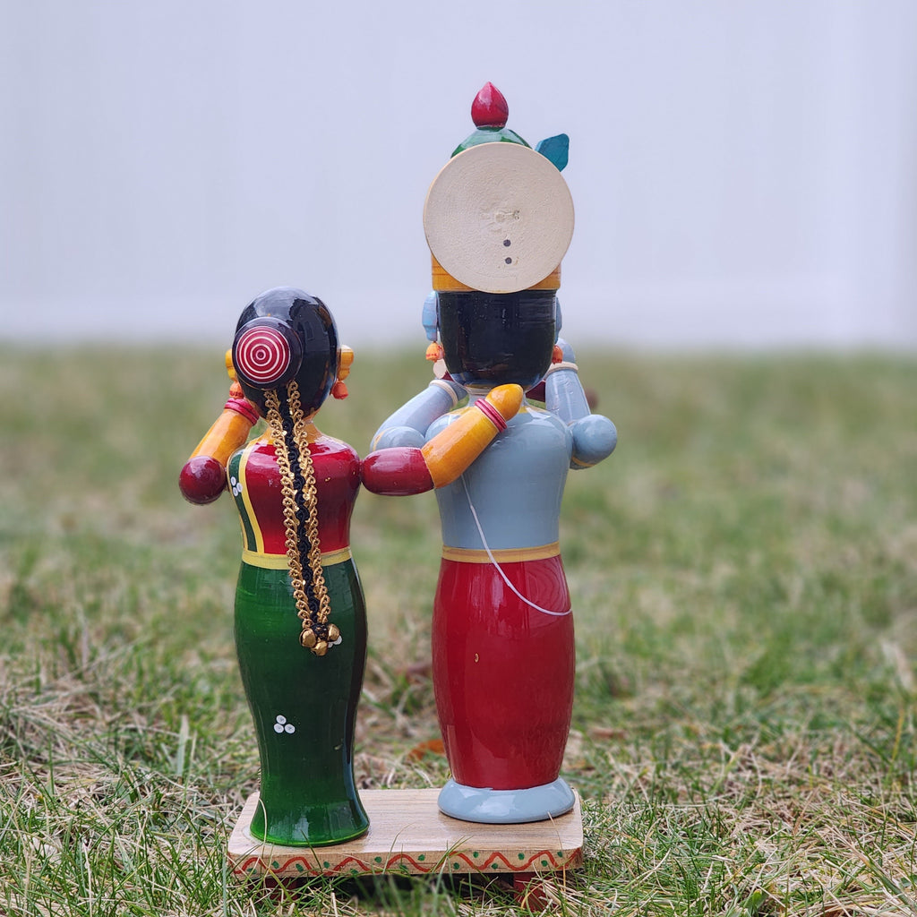 Sri Krishna and Radha etikoppaka doll