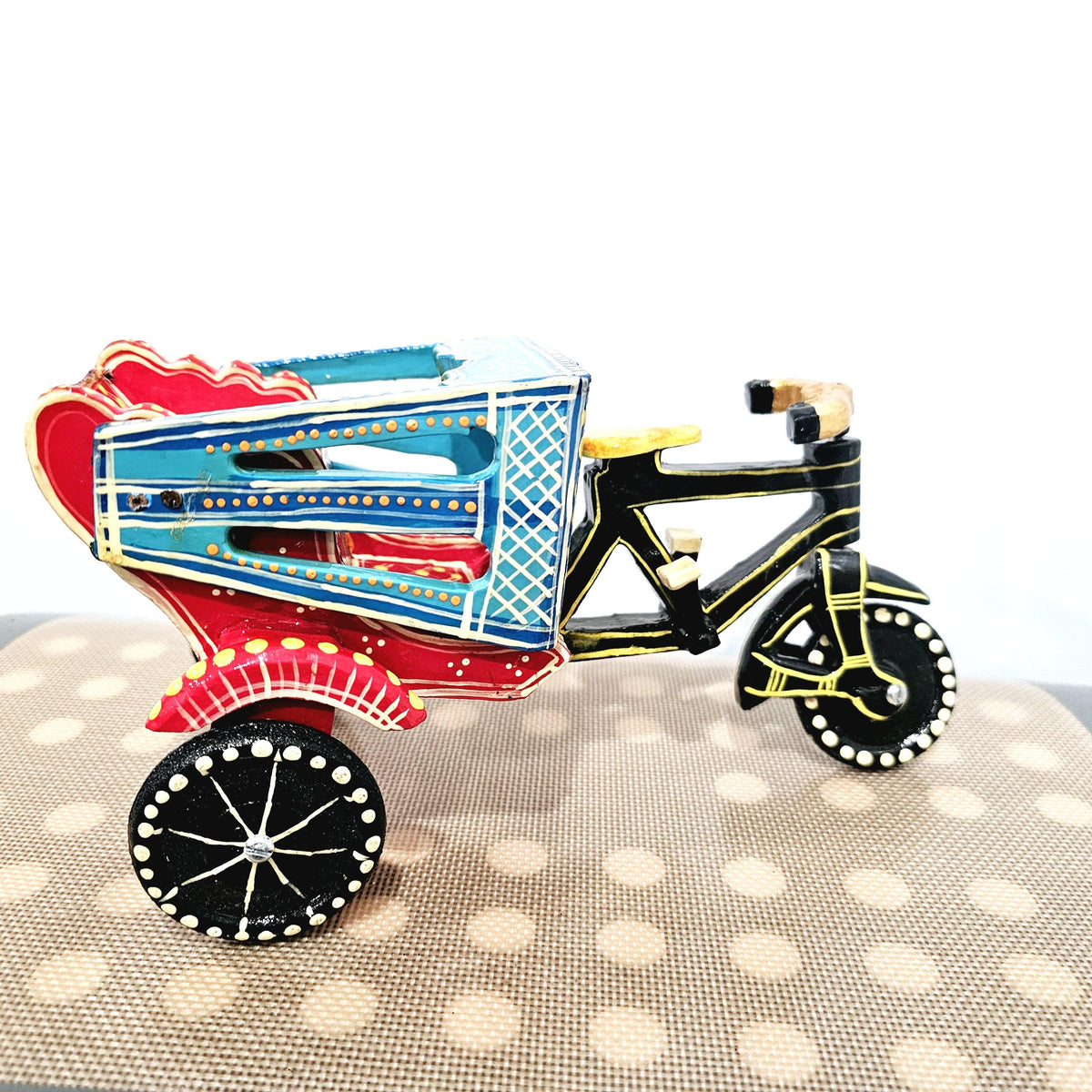 Colorful painted Indian Rickshaw made of wood. | Central Park Pedicab | Home Decor