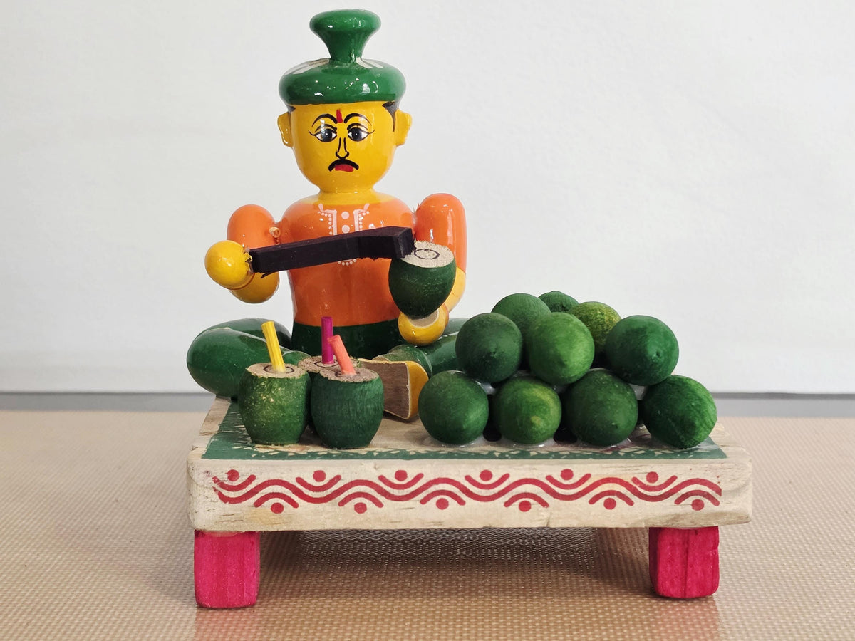 Tender Coconut Seller Doll | Indian Village Figurine | Navaratri Golu | Bommala Koluvu Decor