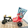 Colorful painted Indian Rickshaw made of wood. | Central Park Pedicab | Home Decor
