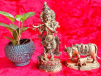 Brass Lord Krishna Statue with Flute - Pooja Mandir Decor