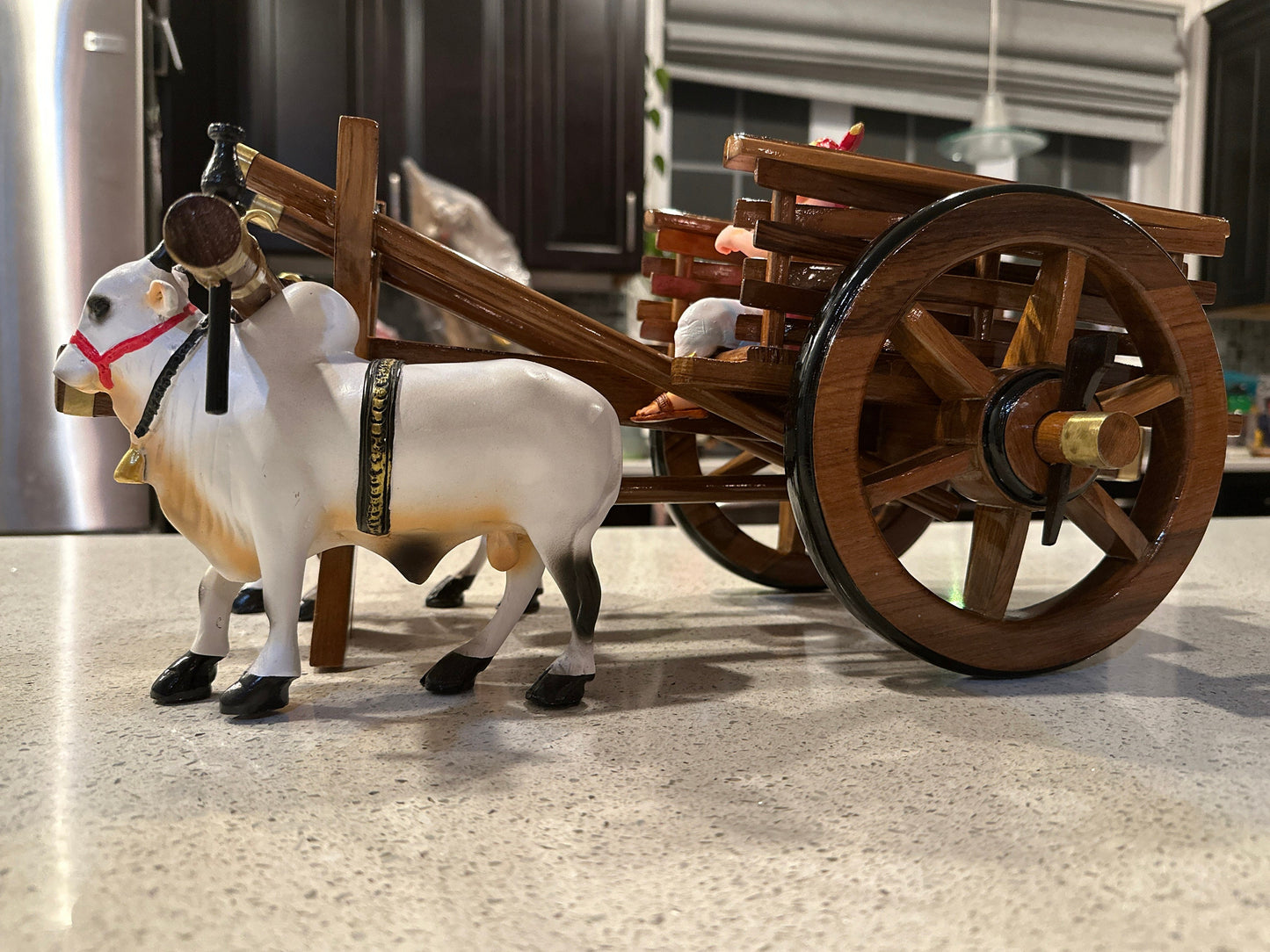 Indian Wooden Bullock Cart model ( 20" x 12" x 10") | ( 15" x 9" x 7") | Home Decor