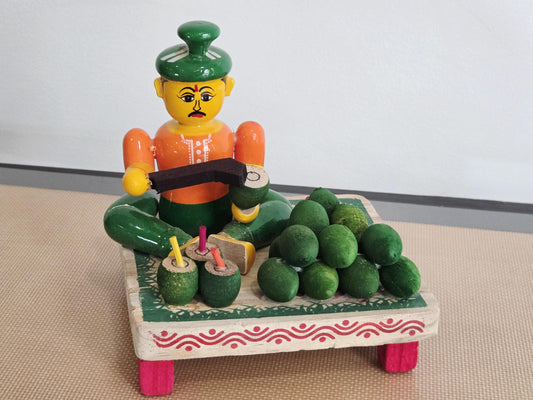 Tender Coconut Seller Doll | Indian Village Figurine | Navaratri Golu | Bommala Koluvu Decor
