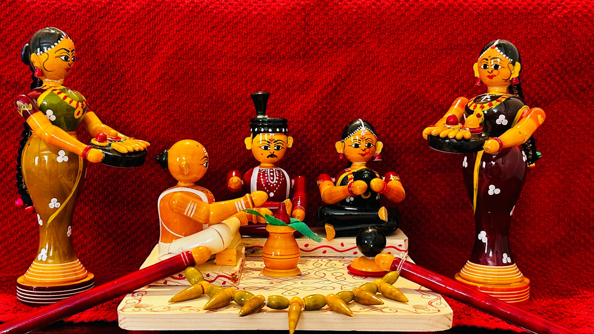 Traditional Hindu marriage | Etikoppaka doll | Home Decor | Navaratri golu | Sankranti Koluvu