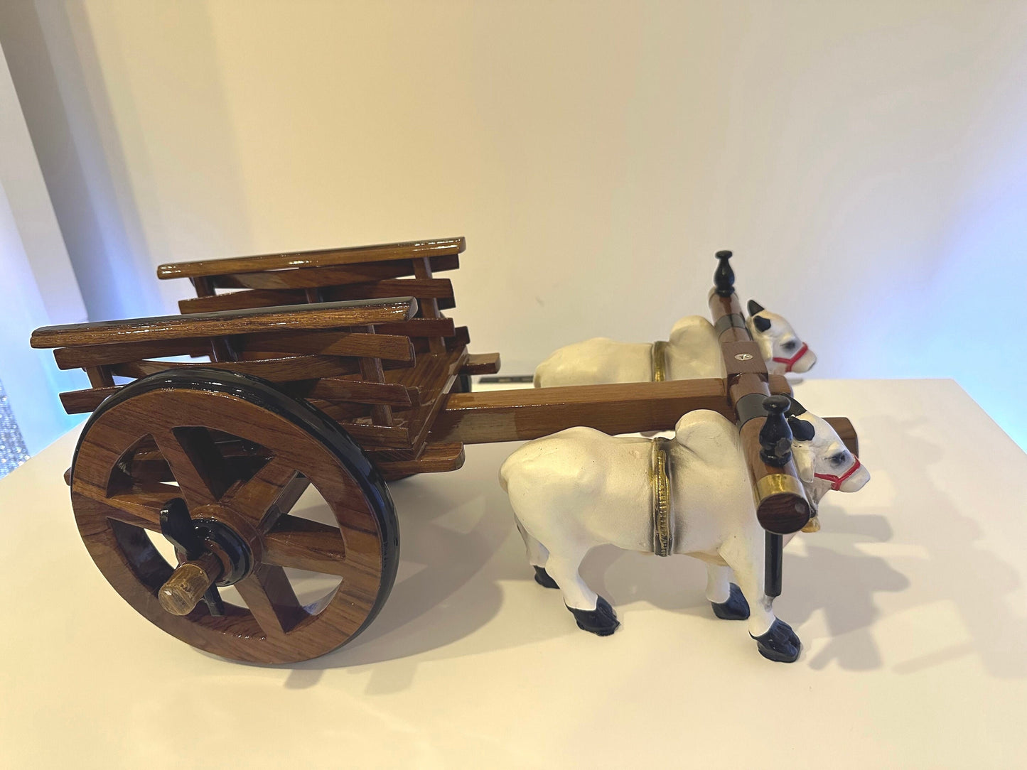 Indian Wooden Bullock Cart model ( 20" x 12" x 10") | ( 15" x 9" x 7") | Home Decor