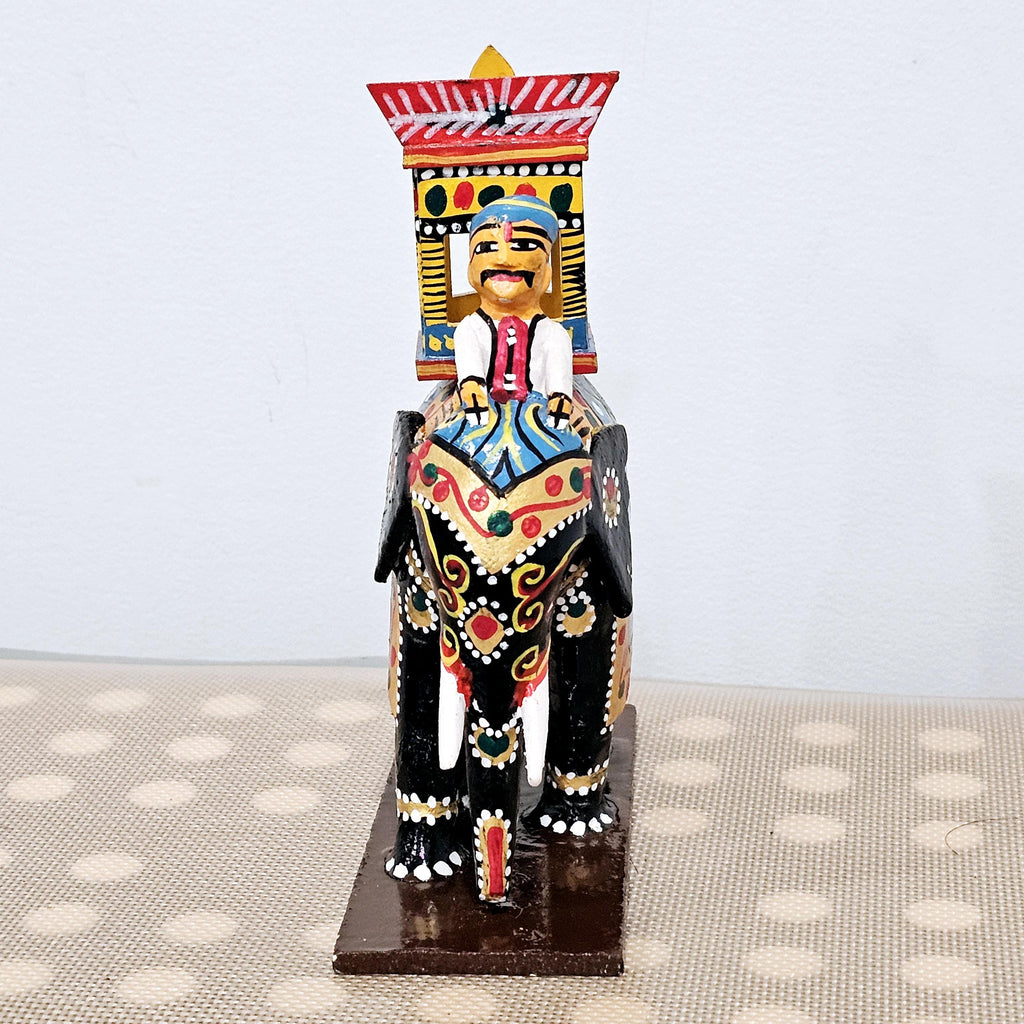 Elephant with a mounted Ambari wooden doll | kondapalli
