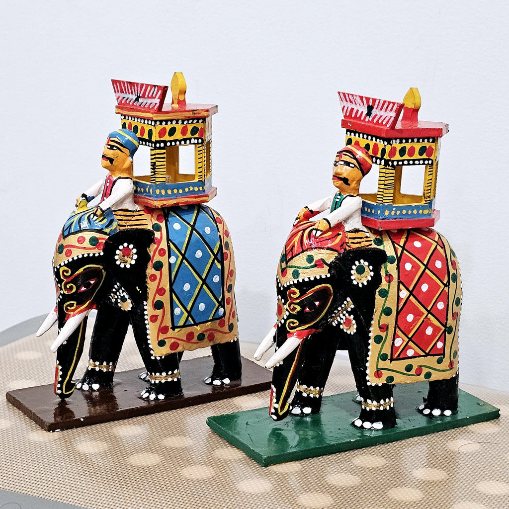Elephant with a mounted Ambari wooden doll | kondapalli