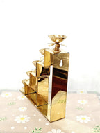 Brass deepam metlu diya stairs, 12 inch stepped brass lamp stand for Diwali