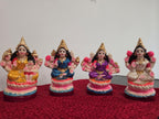 Ashta Lakshmi Golu Doll Set of 8 – 6 Inch Hand-Painted Clay Navarathri Golu | Bommala Koluvu
