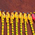 Wooden pencils with painted animal and bird toppers for kids