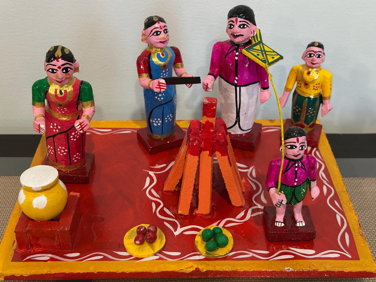 Sankranti Bhogi fire festival made of wood.
