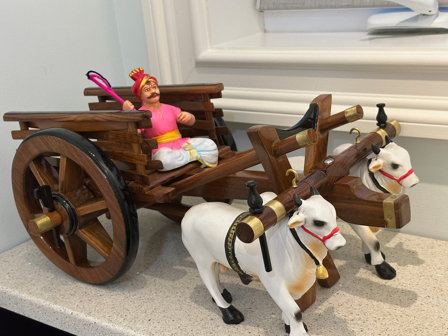 Indian Wooden Bullock Cart model ( 20" x 12" x 10") | ( 15" x 9" x 7") | Home Decor