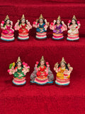 Ashta Lakshmi Golu Doll Set of 8 – 6 Inch Hand-Painted Clay Navarathri Golu | Bommala Koluvu