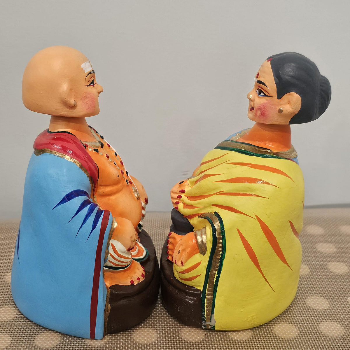 Taata Bamma Couple Bobble Head Toys - Indian Home Decor