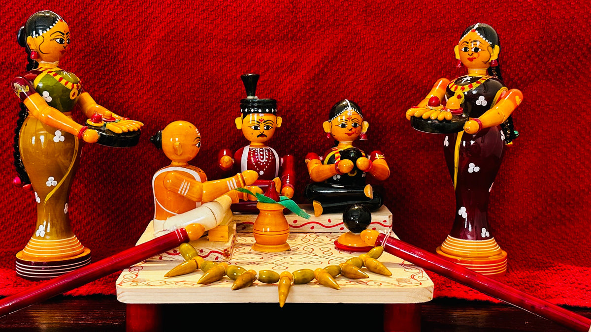 Traditional Hindu marriage | Etikoppaka doll | Home Decor | Navaratri golu | Sankranti Koluvu