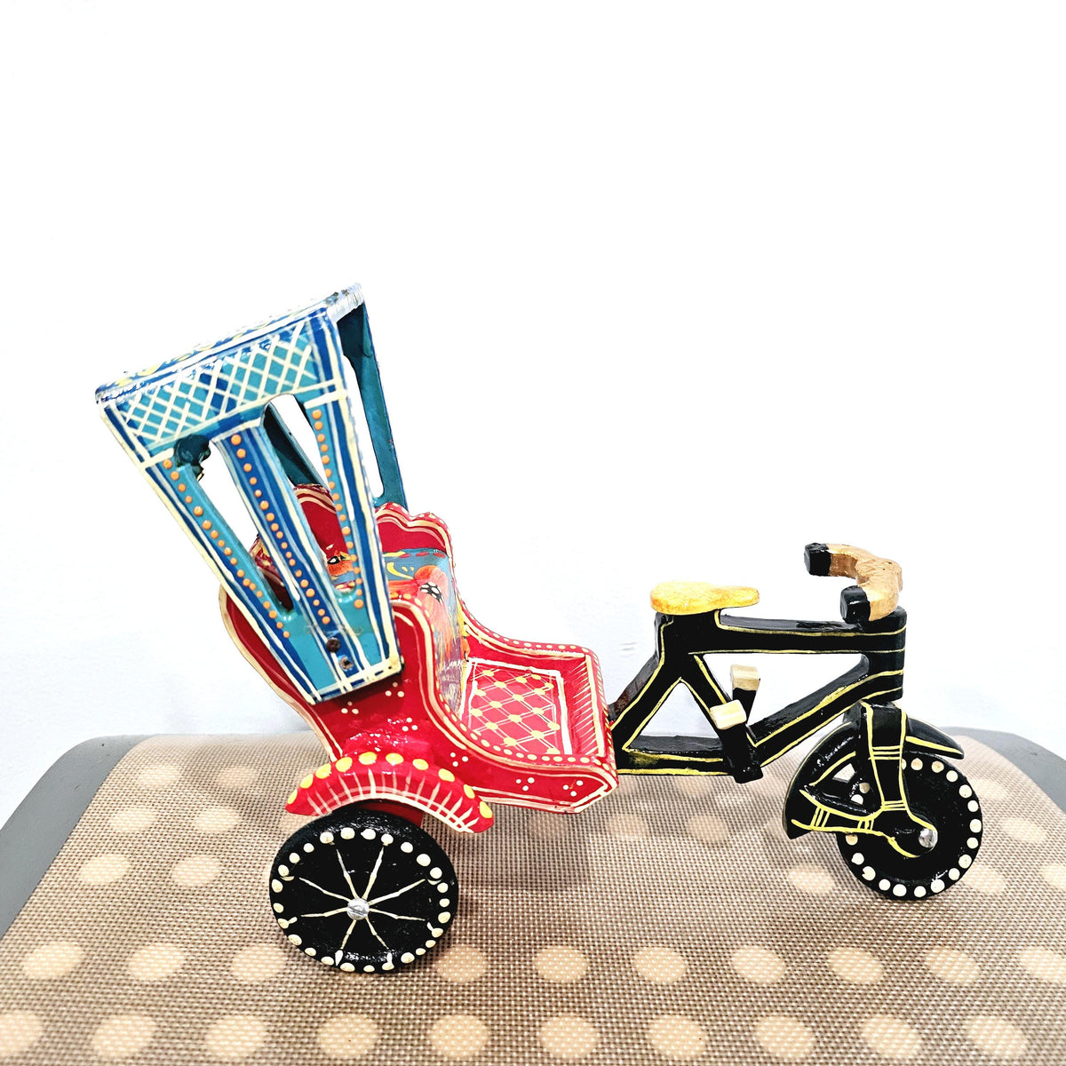 Colorful painted Indian Rickshaw made of wood. | Central Park Pedicab | Home Decor