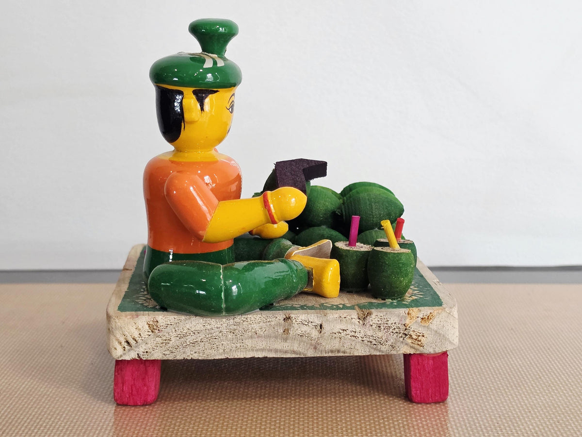 Tender Coconut Seller Doll | Indian Village Figurine | Navaratri Golu | Bommala Koluvu Decor