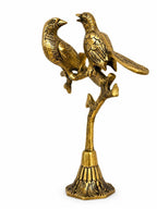 Brass Bird Pair on Tree Sculpture  10” | Decorative Brass Birds | Indian Home Decor | Bird Figurine | Housewarming Wedding Gift