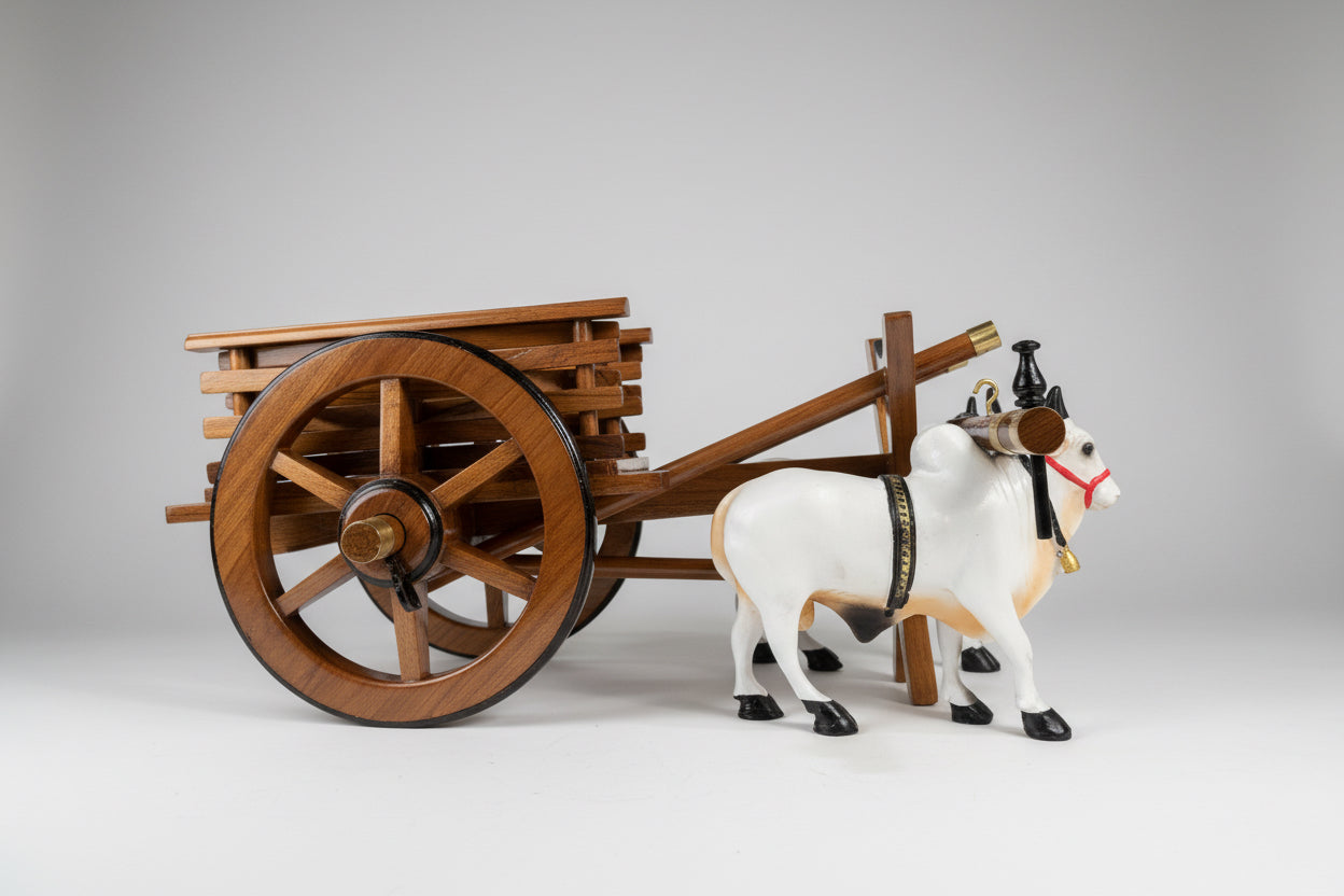 Indian Wooden Bullock Cart model ( 20" x 12" x 10") | ( 15" x 9" x 7") | Home Decor