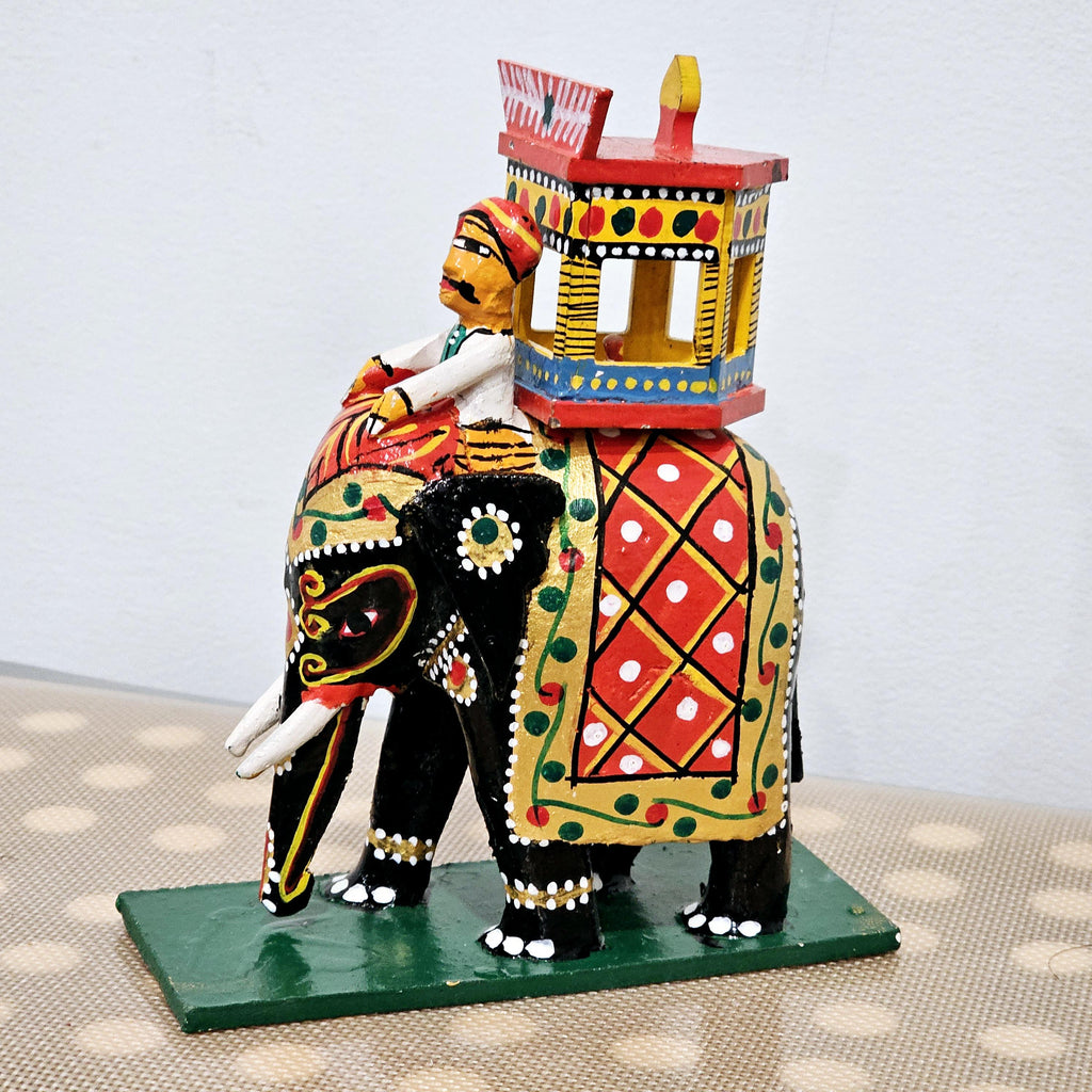 Elephant with a mounted Ambari wooden doll | kondapalli