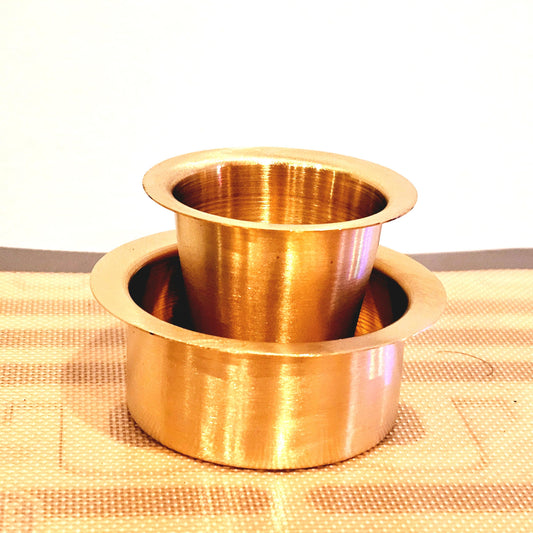 Brass Tea/Filter Coffee Tumbler and Saucer | Set of 4.