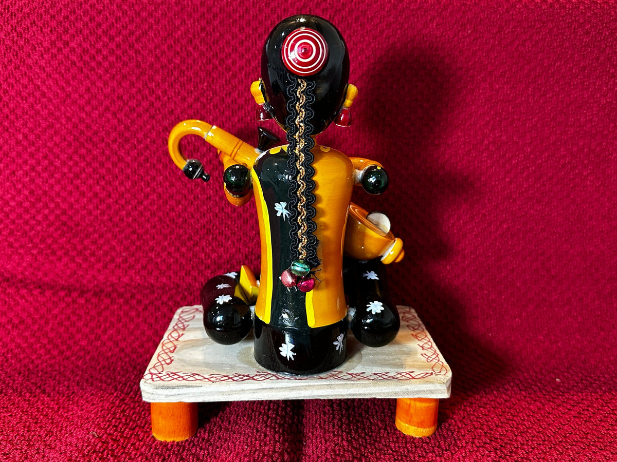 Goddess Saraswati Etikoppaka doll | Hindu Goddess of Knowledge | House Warming Gift | Home Decor