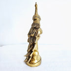 Brass peacock diya lamp (vilakku), 8.5 inch, for Diwali and pooja