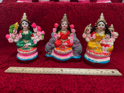 Ashta Lakshmi Golu Doll Set of 8 – 6 Inch Hand-Painted Clay Navarathri Golu | Bommala Koluvu