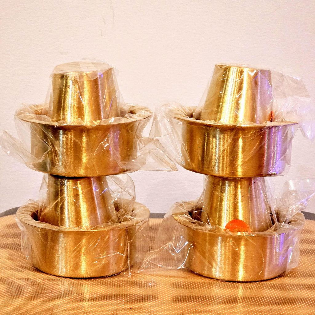 Brass Tea/Filter Coffee Tumbler and Saucer | Set of 4.