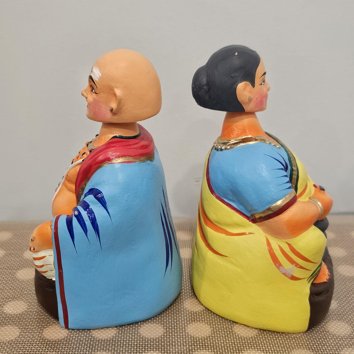 Taata Bamma Couple Bobble Head Toys - Indian Home Decor