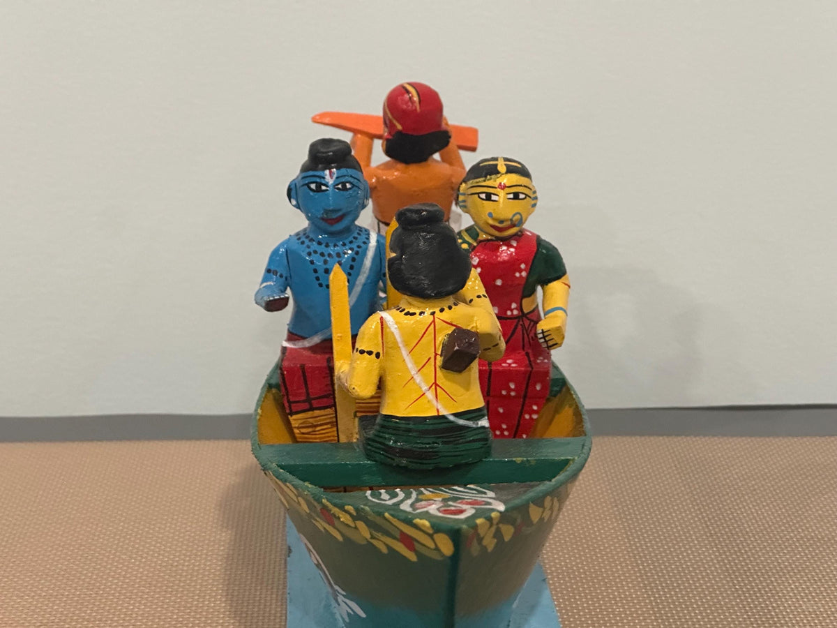 Rama and Sita on Guha boat episode from Ramayana