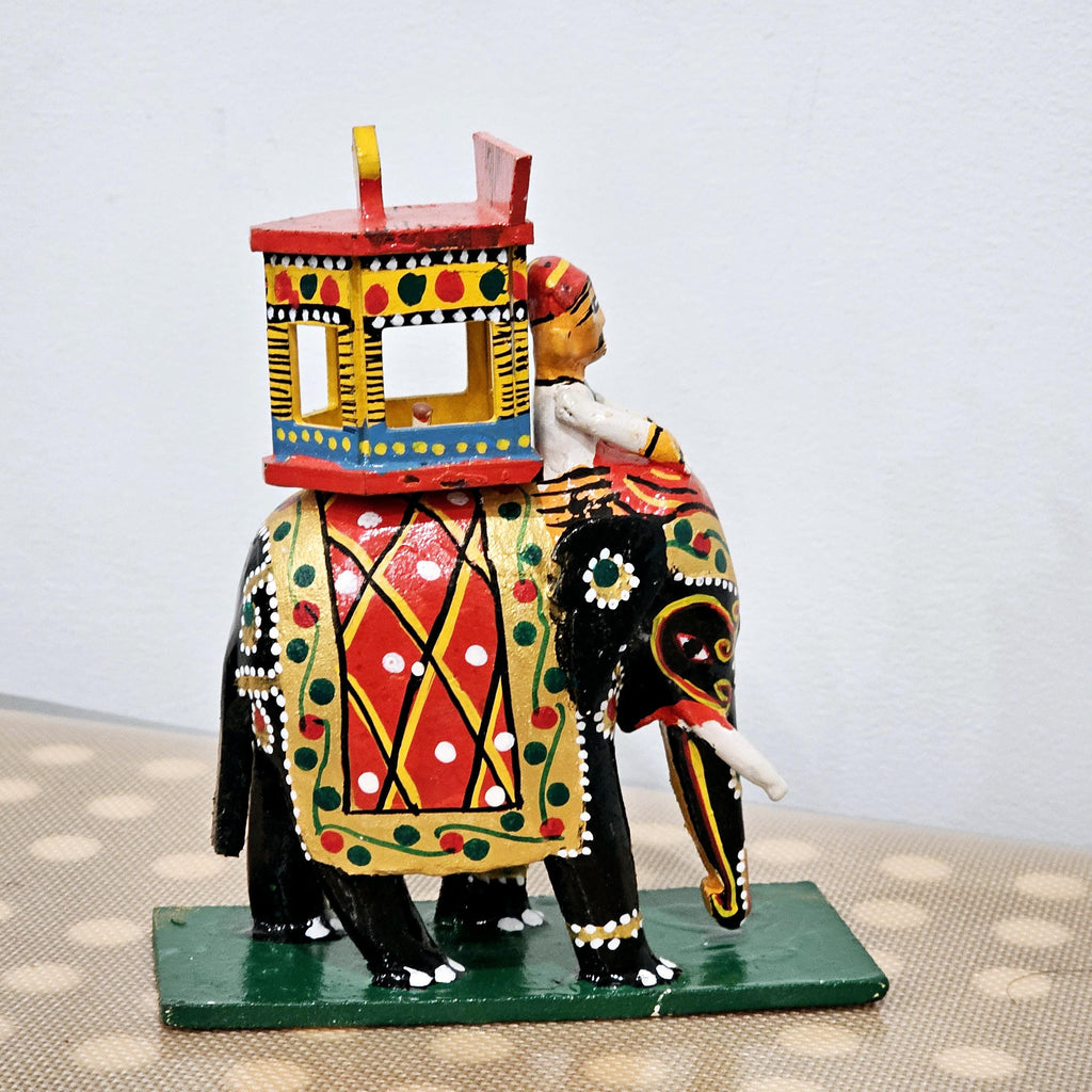 Elephant with a mounted Ambari wooden doll | kondapalli