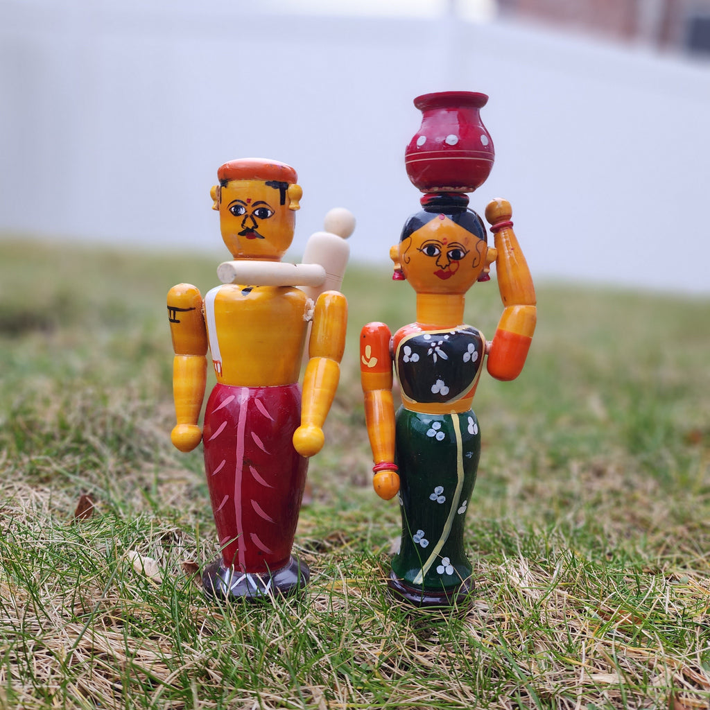 Etikoppaka Farmer & Wife Doll | Traditional Indian Toys