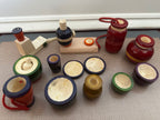 Lakkapidatalu miniature wooden toy kitchen set in natural lacquer colors